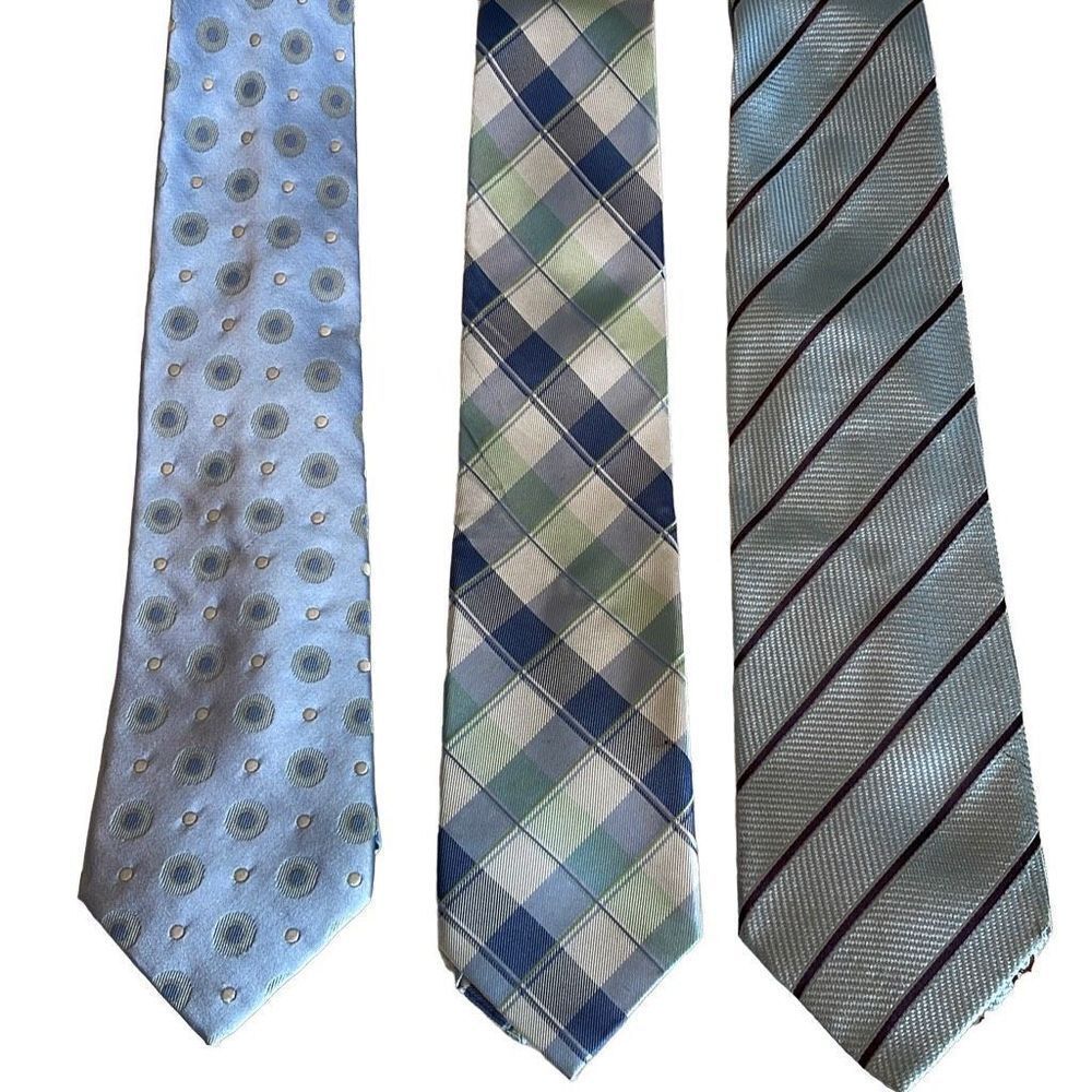 Tie Bundle. 3 100% Silk Ties. NAUTICA Shades of Blue
